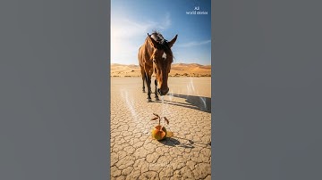 horse saved the mango tree from drying up by watering it.😭#ai #tree #save #horse