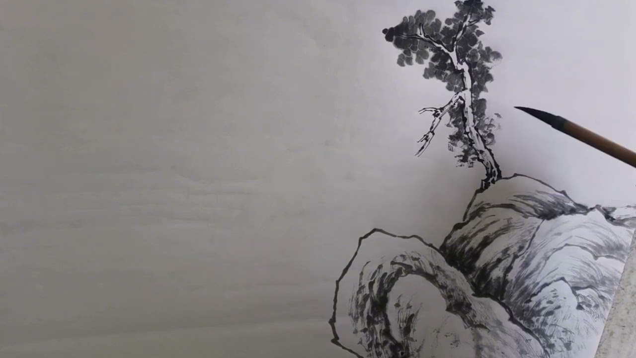 水墨画 山水風景 傳統技法 中国山水画：传统山水画法- YouTube