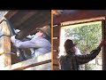 Installing Angle Iron and Window Sub-jams, Dovetail Log Cabin Build (Ep 38)