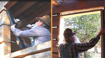 Installing Angle Iron and Window Sub-jams, Dovetail Log Cabin Build (Ep 38)