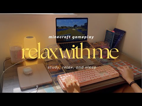 1 hour relax with me 🌿 minecraft survival with lofi + computer sounds