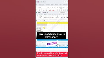 How to Add checkbox in Excel sheet | developer option | #shorts #viral #excel