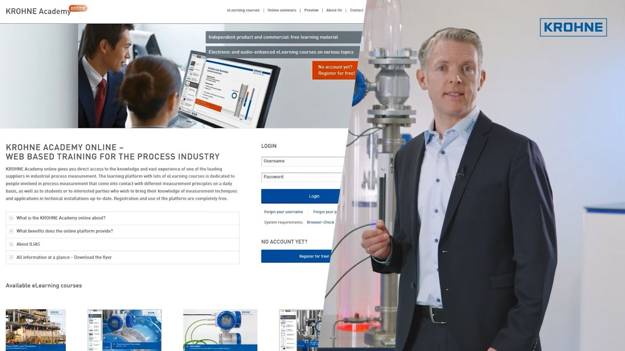 KROHNE Academy online – Web Based Training for the process industry | KROHNE