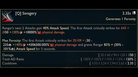 Rengar 30k Q dmg (PBE bug)