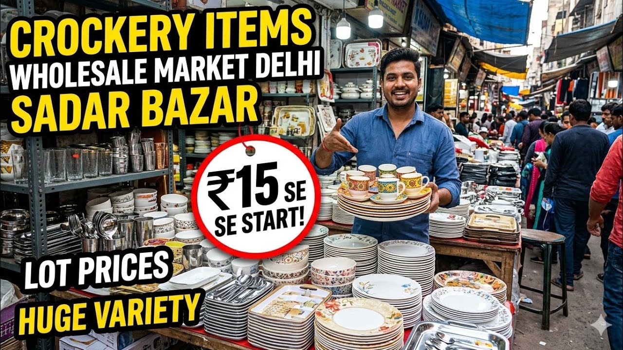 सबसे सस्ता प्लास्टिक और Crockery | Crockery Wholesale Market In Delhi Sadar bazar 