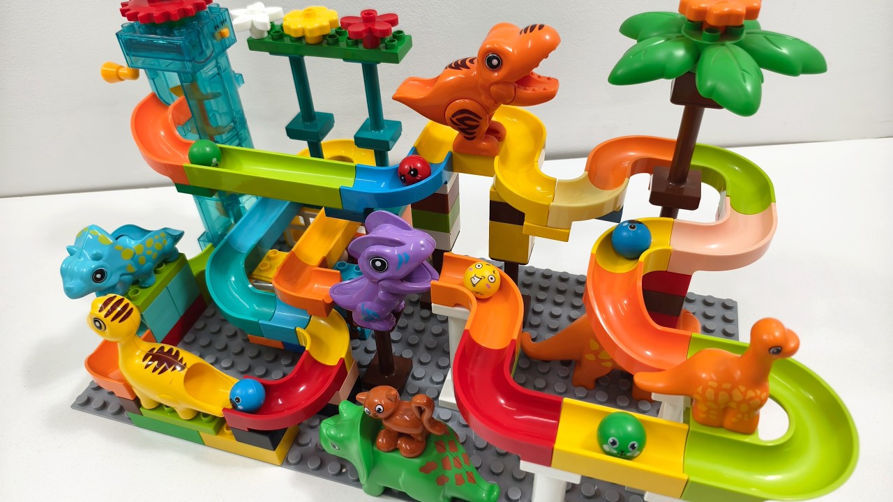 Epic Dinosaur Marble Run – Bright Interactive Ball Track Adventure 🦖🔥