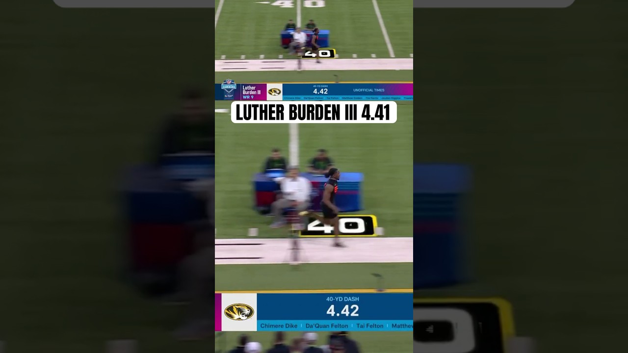 Missouri WR Luther Burden III Runs 4.41 at NFL Combine!