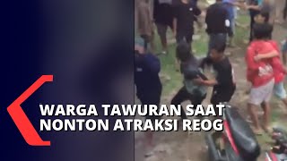 Rusuh! Pemuda Tawuran Saat Atraksi Reog di Hutan Jati Lumajang