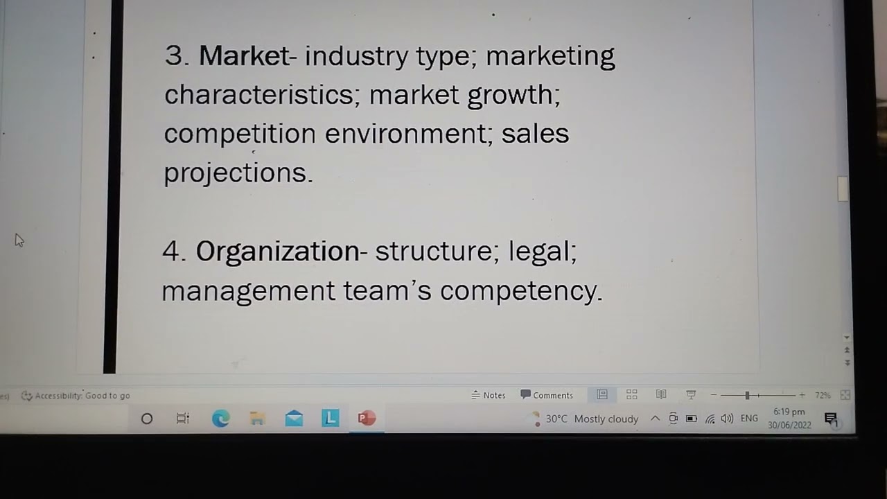 CONTENTS OF A FEASIBILITY STUDY