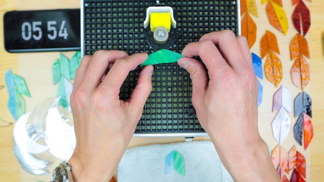 Stained Glass DIY Process Cut and Grind YouTube