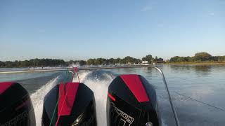 Barefoot - Largest 2 Ski Bomb Out Line - Towboat View