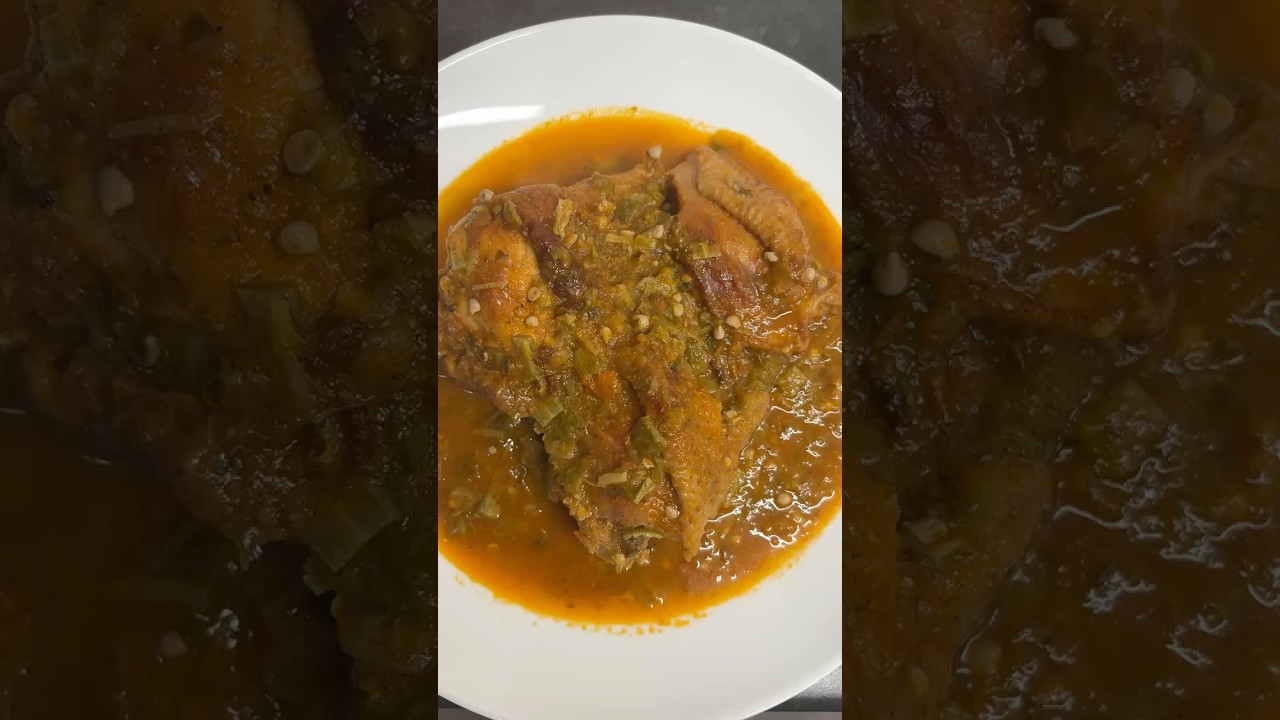 Hard chicken and okra stew 🥘 #cooking #food #asmrfood #kitchen #africanfood #asmr