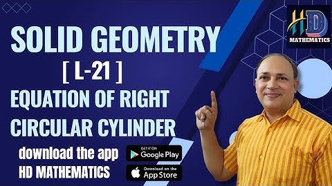 Equation of right circular cylinder//L 21//equation of  cone and cylinder for pgt tgt maths in hindi
