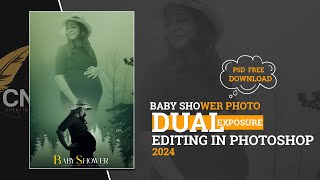 Baby Shower Poster Design in Photoshop Tutorial PSD 2024 screenshot 3