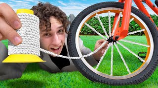 видео: НИТКИ ВМЕСТО СПИЦ НА ВЕЛОСИПЕДЕ картинка: НИТКИ ВМЕСТО СПИЦ НА ВЕЛОСИПЕДЕ