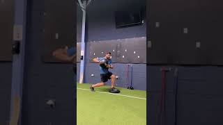 Front Foot Elevated Split-Squat Rotational Med Ball Shotput