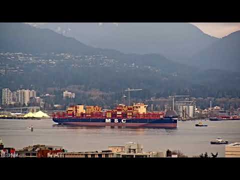 MSC Boston XL Container Ship — Unique Bow Windshield, Vancouver