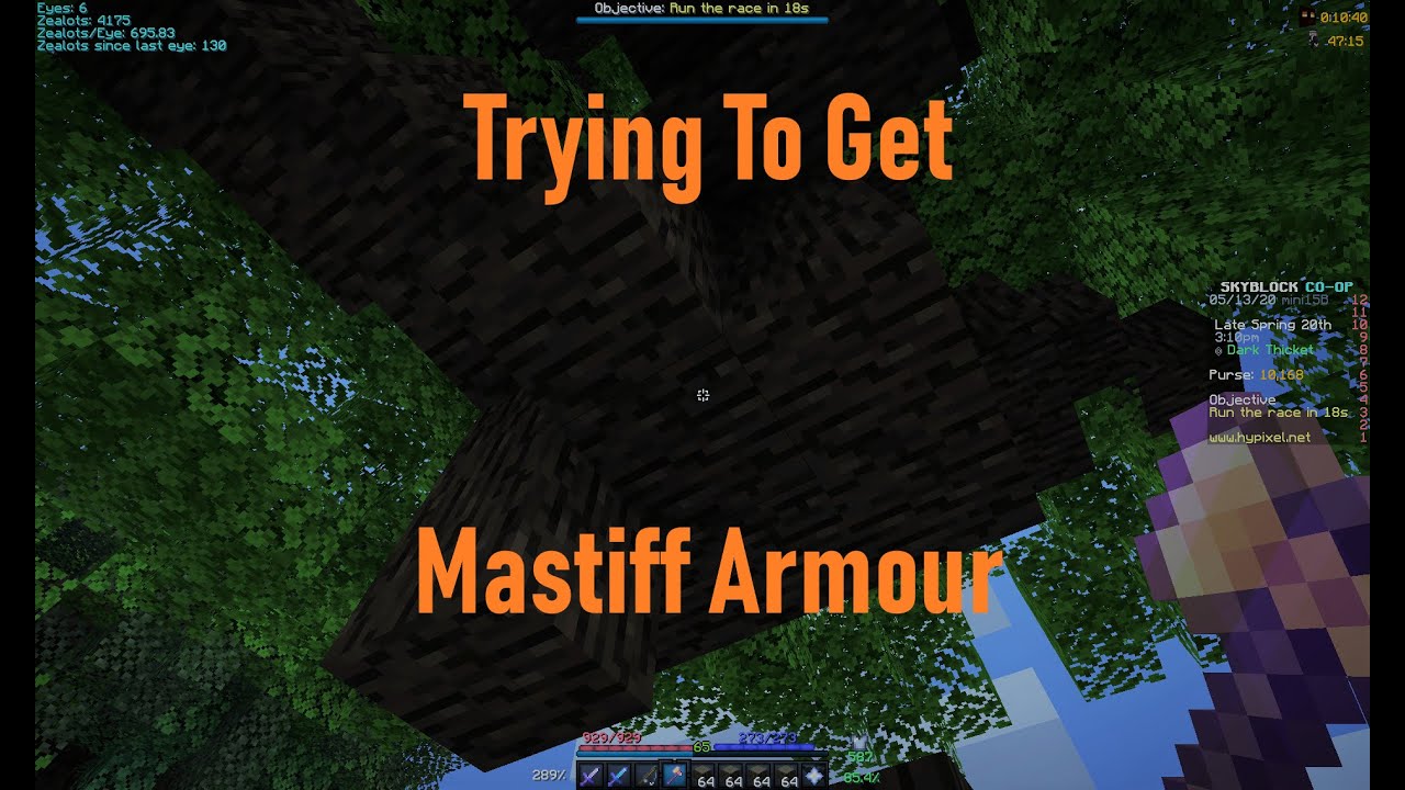 Grinding Dark Oak Trees For Mastiff Armour (Hypixel Skyblock) YouTube