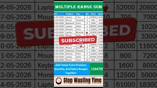 Excel Tips & Tricks | How to use SUM Advance Formula #excel #shots #excel #shortsviral #computertips