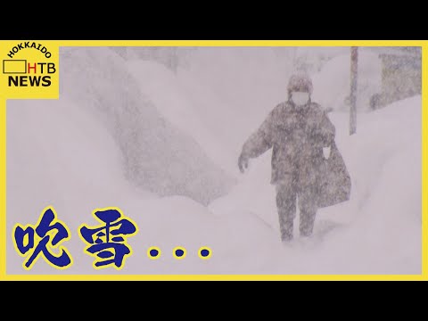 ２１日の北海道　日本海側を中心に広い範囲で吹雪　ＪＲは９９本運休　市民は雪かきに追われる