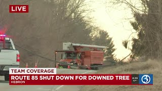 VIDEO: Road blocked in Hebron due to downed wires