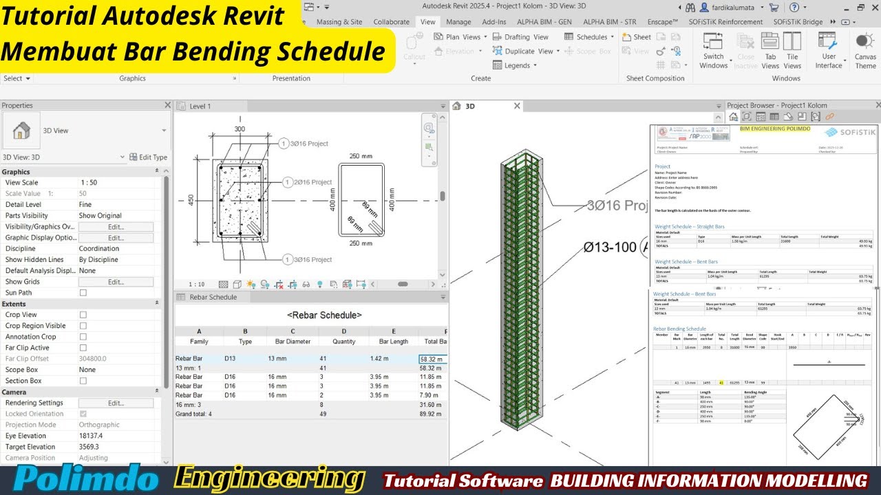 Учебное пособие по расчету армирования и составлению графика гибки арматуры (BBS) с помощью прогр...