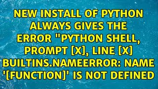 name '[function]' is not defined Profile