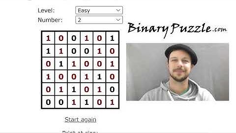 6x6, Easy #2 Binarypuzzle.com