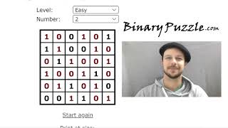 6x6, Easy #2 Binarypuzzle.com
