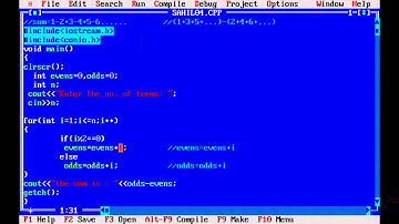 C++ program to compute sum of n terms of series: 1-2+3-4+....