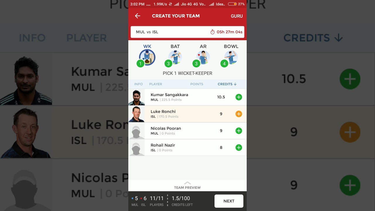 Multan vs Islamabad  united match 25 dream 11||