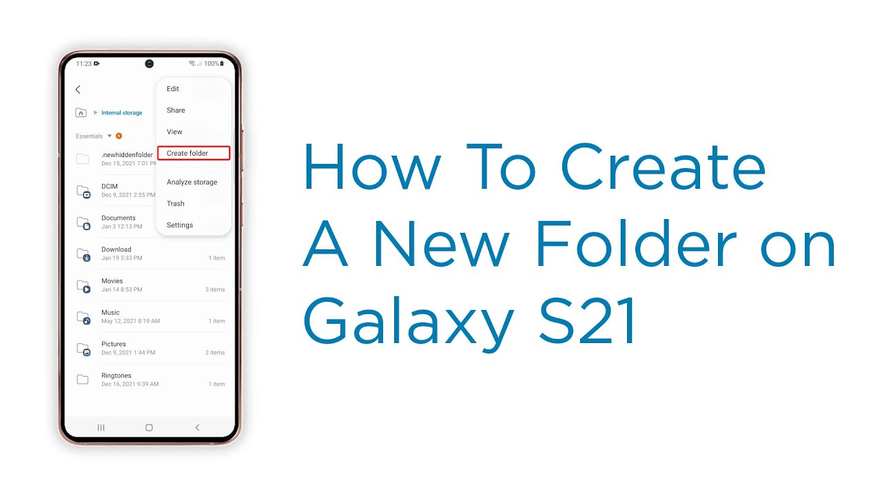 How To Create New Folder On Samsung Galaxy S21 My Files App Android
