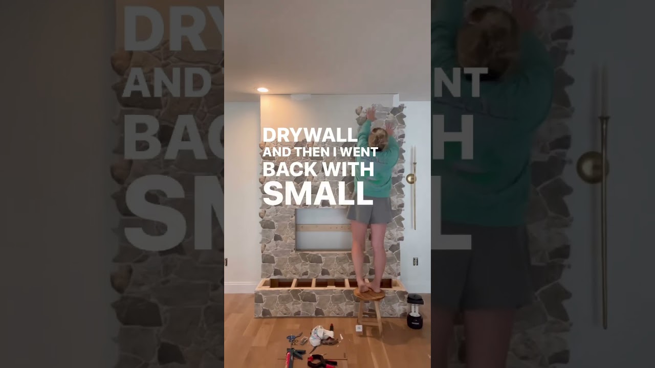 DIY Faux Stone Fireplace