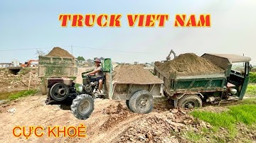 Công nông giá rẻ chở cát cực khoẻ | máy xúc múc cát | ô tô tải chở cát | #Excavator loading truck