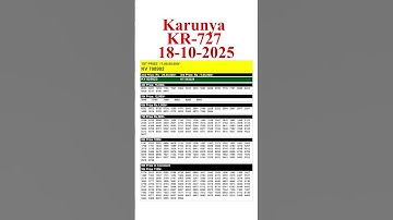 KERALA KARUNYA KR 727 KERALA LOTTERY RESULT 18.10.25 | LIVE KERALA LOTTERY RESULT TODAY.