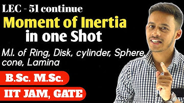Moment of inertia of Rod, Lamina, Disk, cylinder, sphere,  | IITJAM | GATE | B.Sc. , M.Sc.