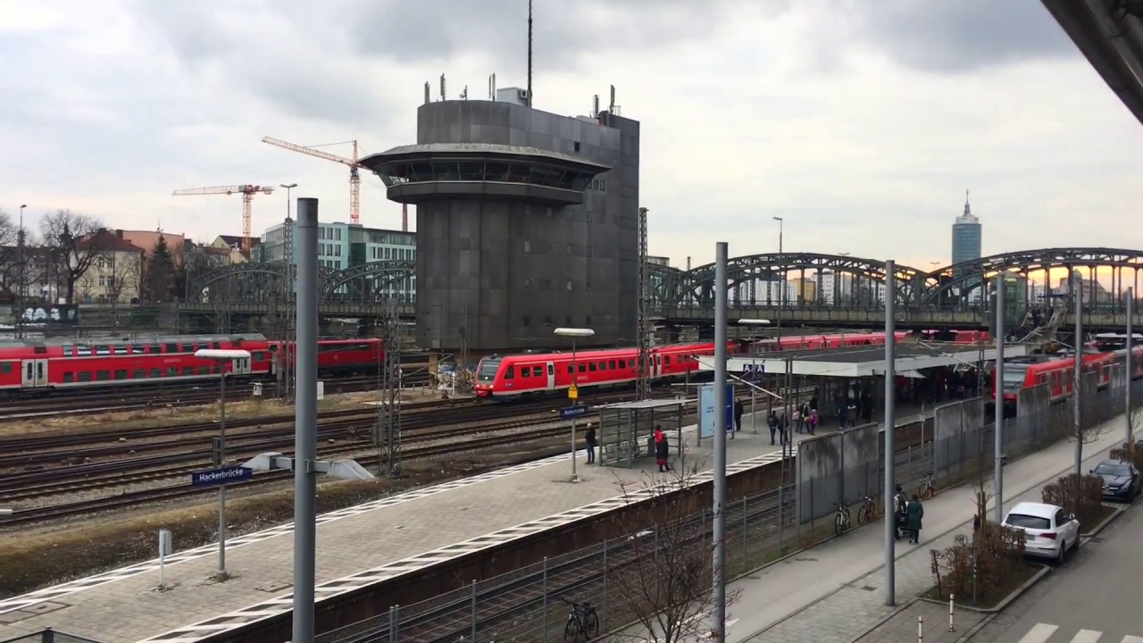 Munich Main Train Station yard scenes and time-lapse ...