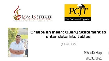 DBMS1 | QUESTION 34 | Create an Insert Query Statement to enter data into tables