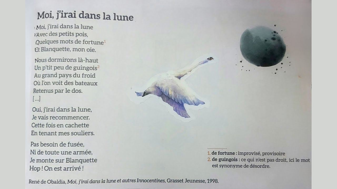 Poésie :Moi j'irai dans la lune avec répétition - YouTube