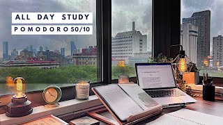 Details 📚☀️📝  SEVEN HOUR study with me 📚☀️📝 :: pomodoro 50/10 :: no music :: writing my phd in NYC 🪴📚📝 Update
