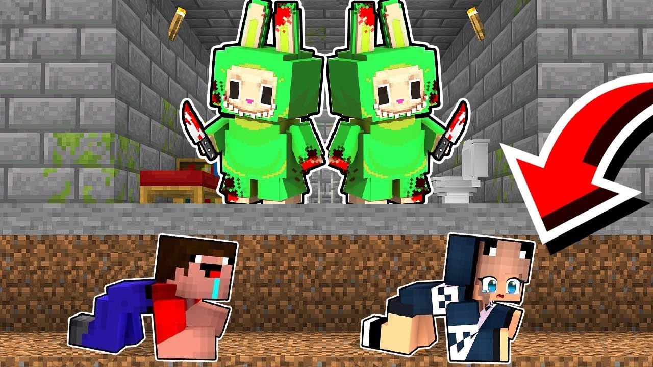 НУБ И ДЕВУШКА ПРО ПОПАЛИ В ТЮРЬМУ ЛАБУБУ В МАЙНКРАФТ ПОБЕГ ИЗ ТЮРЬМЫ