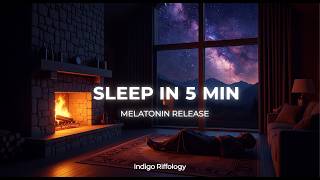 Melatonin Release Sleep Music: Relaxing Piano &amp; Fireplace Ambience for Deep Sleep &amp; Stress Relief 💤