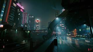 50 Minutes of Walking in Night City at 4 am *ASMR* Cyberpunk 2077