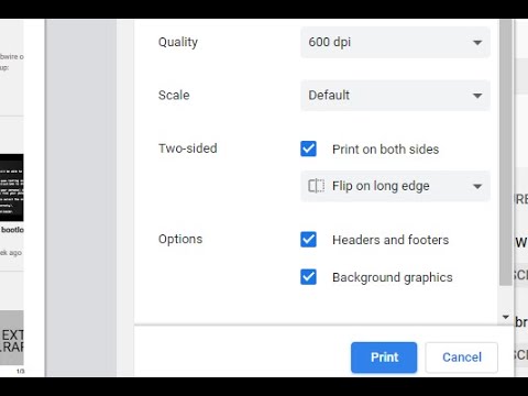 both side print on Chrome Printer settings