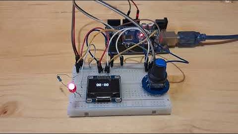 Arduino OLED Countdown Timer with LED Using Visual Programming