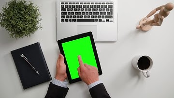 Man on an iPad with a Green Screen Stock Video