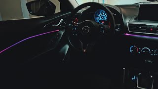 Ambient hue lighting installation for Mazda 3