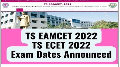 TS EAMCET AND TS ECET EXAM DATES 2022 | TS EAMCET | TS ECET |