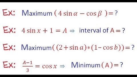 Maximum and Minimum Values of Trigonometric Functions (Trigonometry 8)