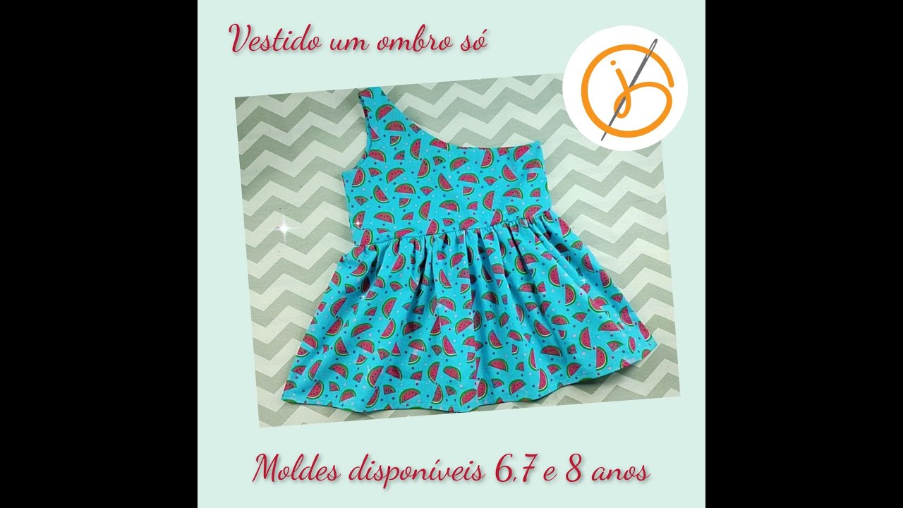 Vestido infantil um ombro só